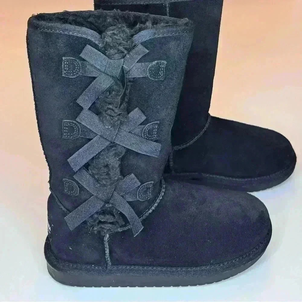 Koolaburra by Ugg Tall Black Boots Size 1 - Picture 7 of 9